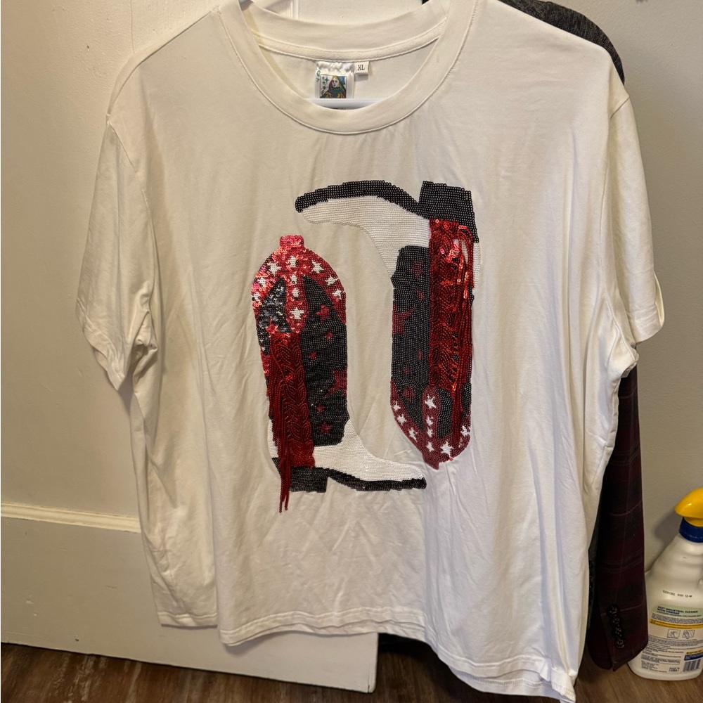 White, Black, Red Sequin Boots - Queen of Sparkles